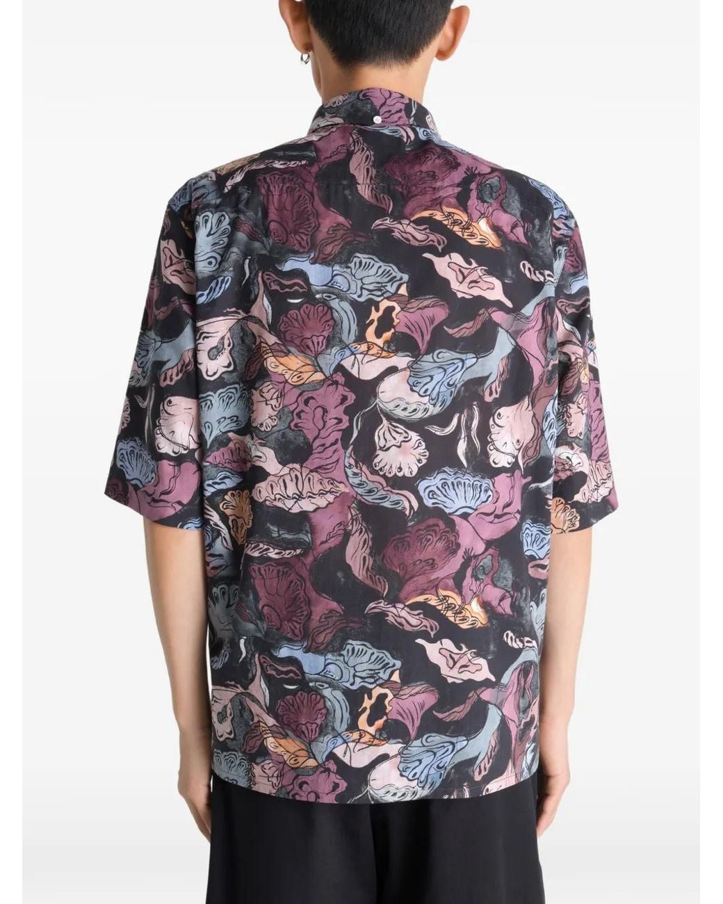 Lemaire Purple Short Sleeve Shirt for men