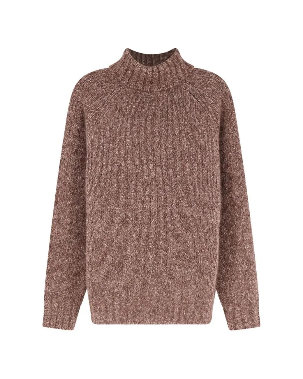 Brunello Cucinelli Brown Ribbed-Knit Turtleneck Sweater for men