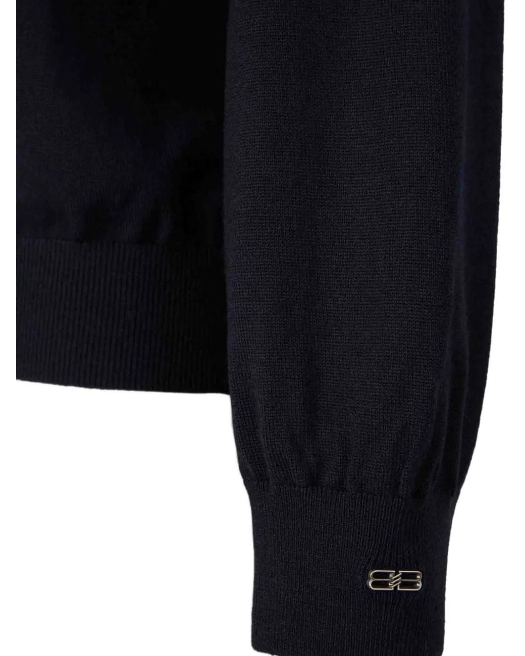 Balenciaga Blue Mock-Neck Long-Sleeve Sweater for men