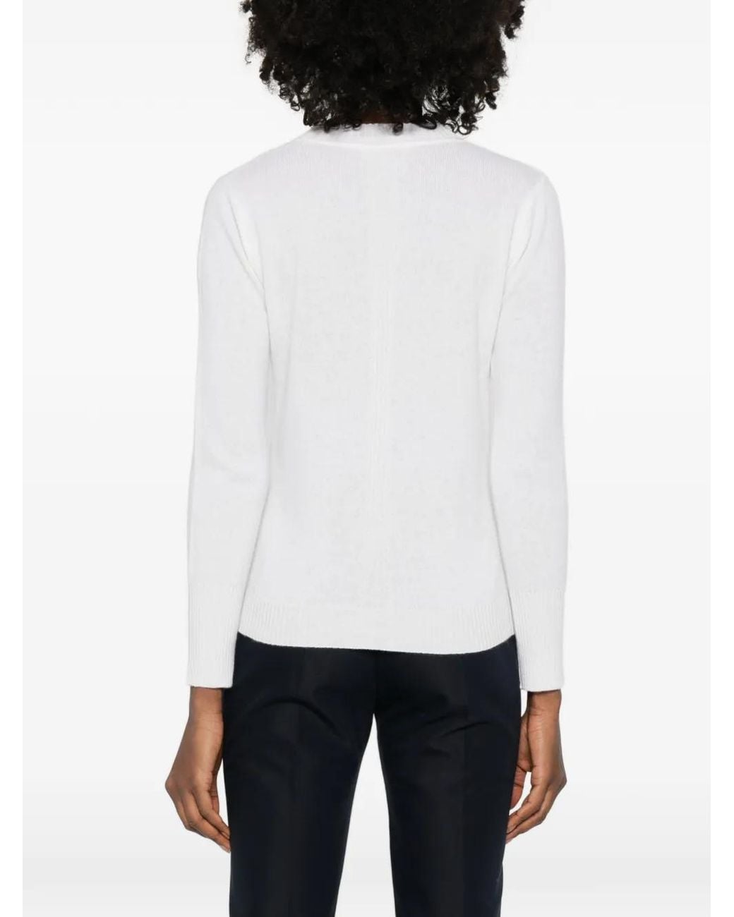 Purotatto White Crew-Neck Sweater
