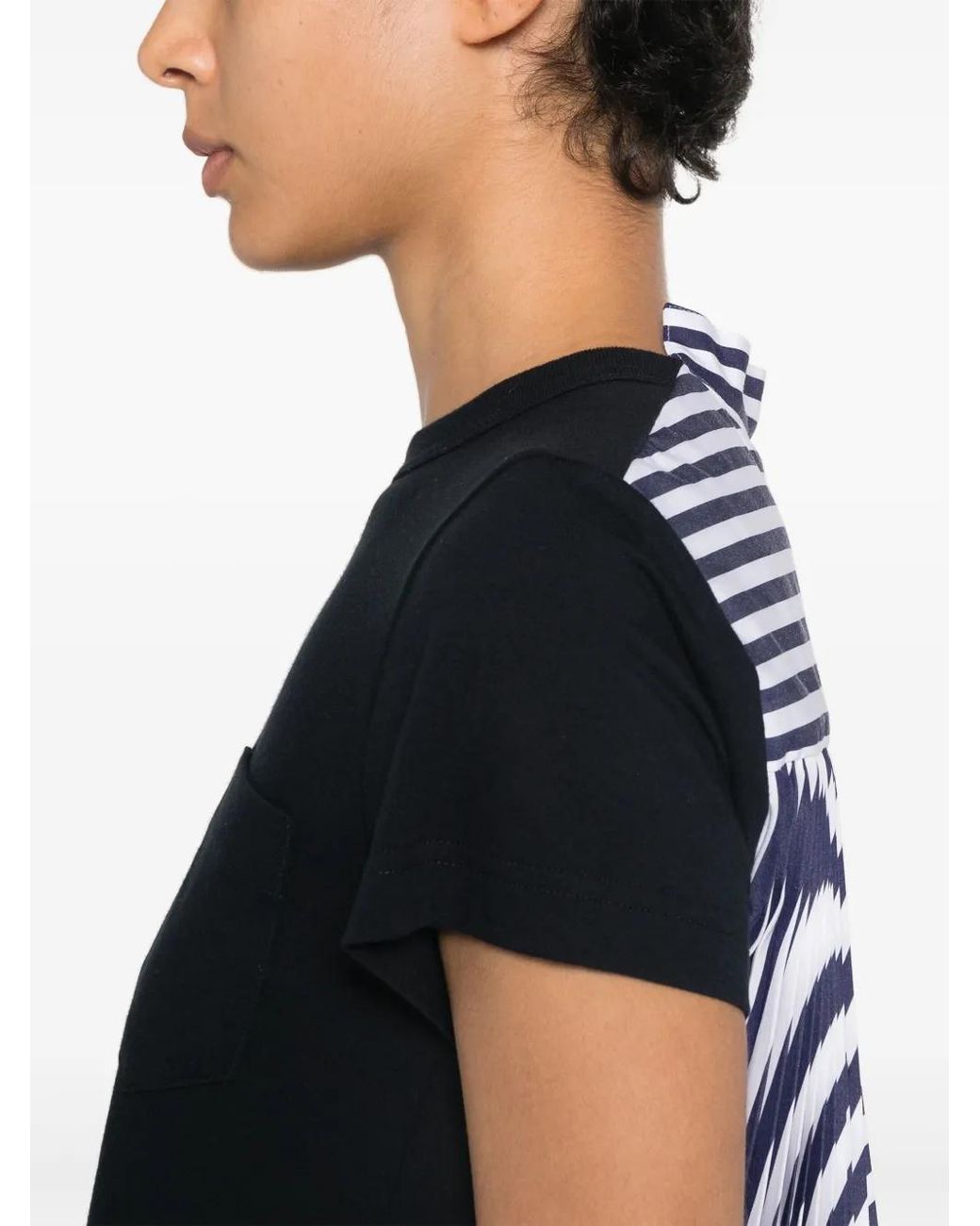 Sacai Black Panelled T-Shirt