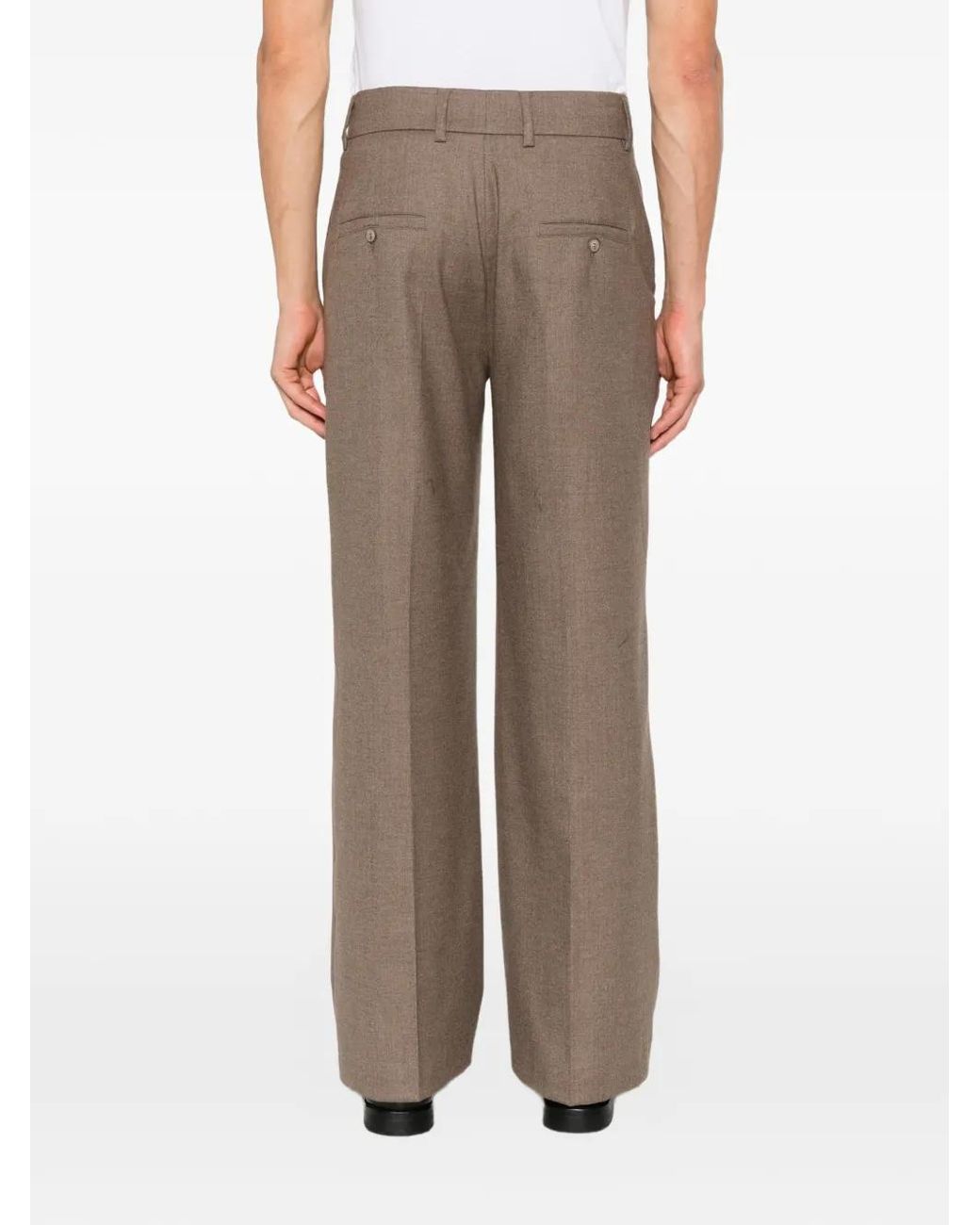 Rossi Brown Tovy Pressed-Crease Trousers