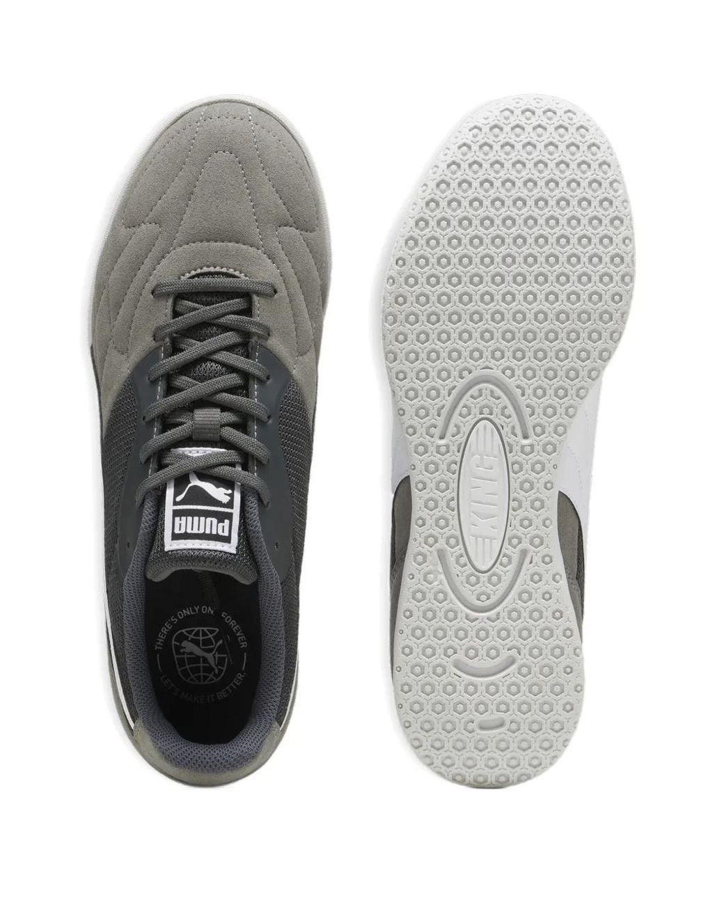 PUMA Gray King Top Suede Sneakers for men