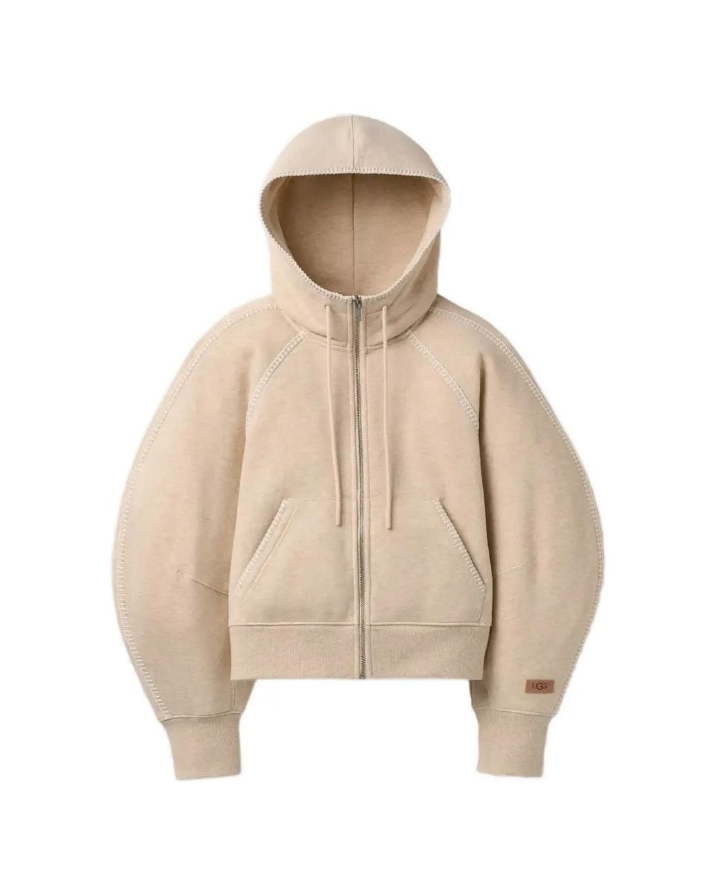 Ugg Natural Hoodie Zippé À Lien De Resserrage