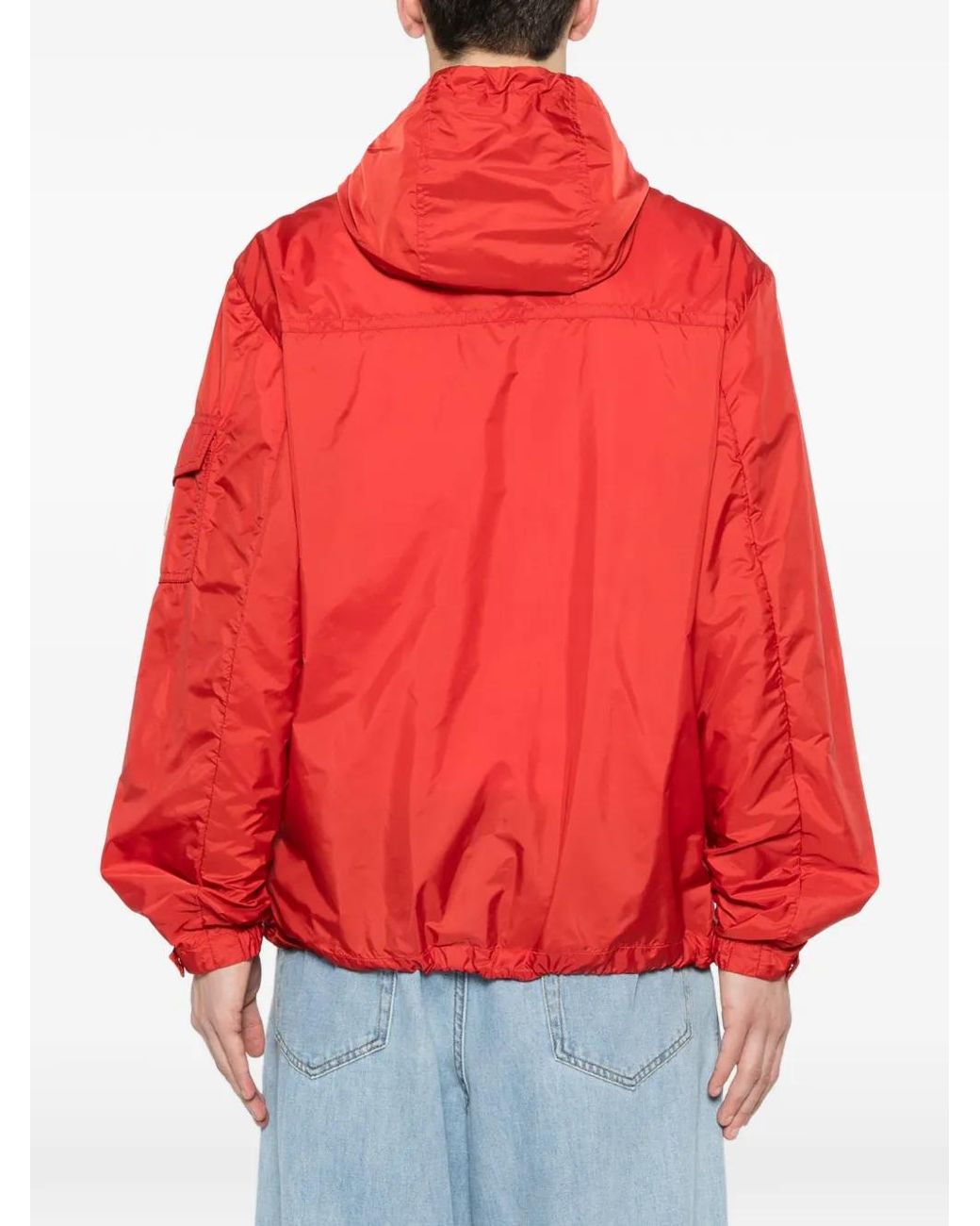 Moncler Red Etiache Hooded Rain Jacket for men