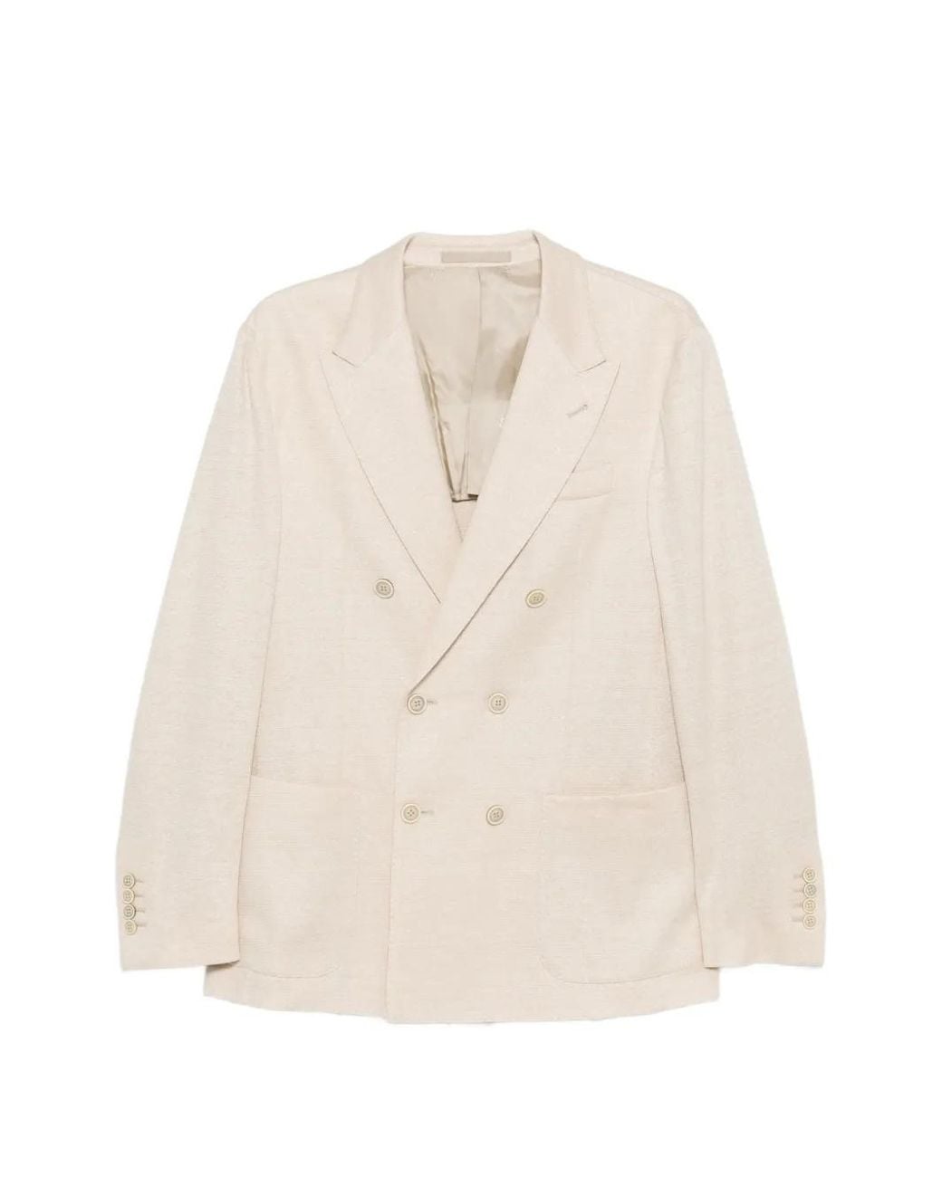 Eleventy White Double-Breasted Blazer for men
