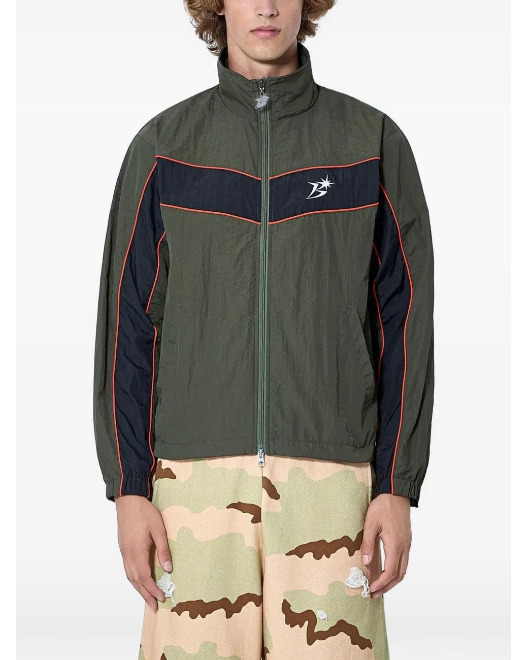 BoTT Gray Contrast-Panel High-Collar Jacket for men