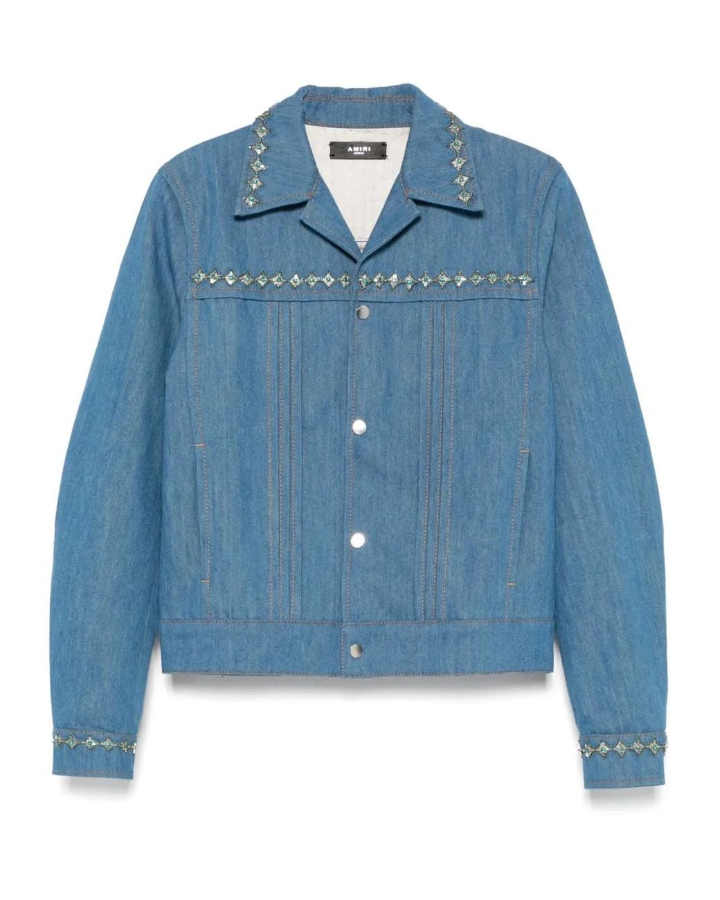 Amiri Blue Crystal-Embellished Jacket for men