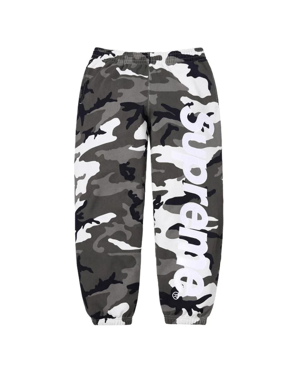 Supreme White Camouflage Track Pants for men