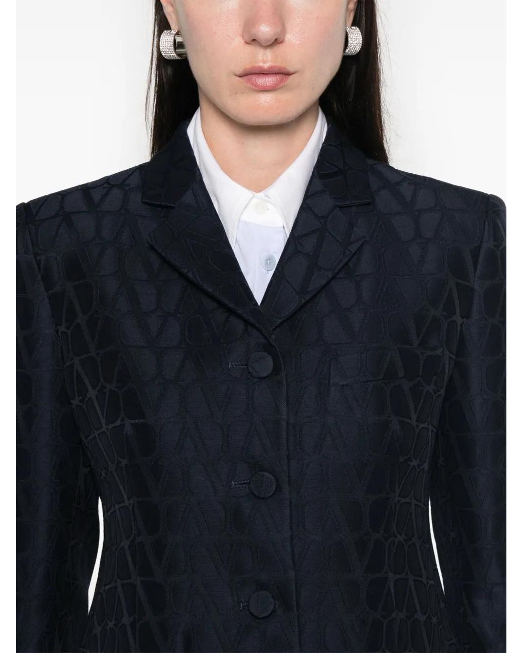 Valentino Garavani Blue Toile Iconographe Blazer