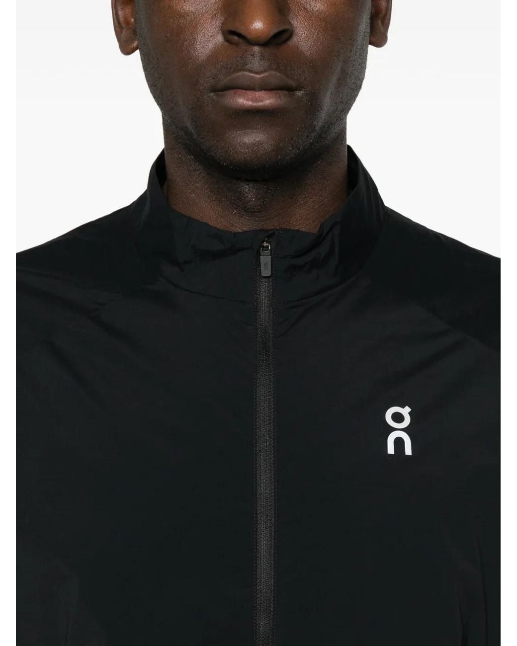 On Shoes Black Panelled Zip-Up Jacket for men