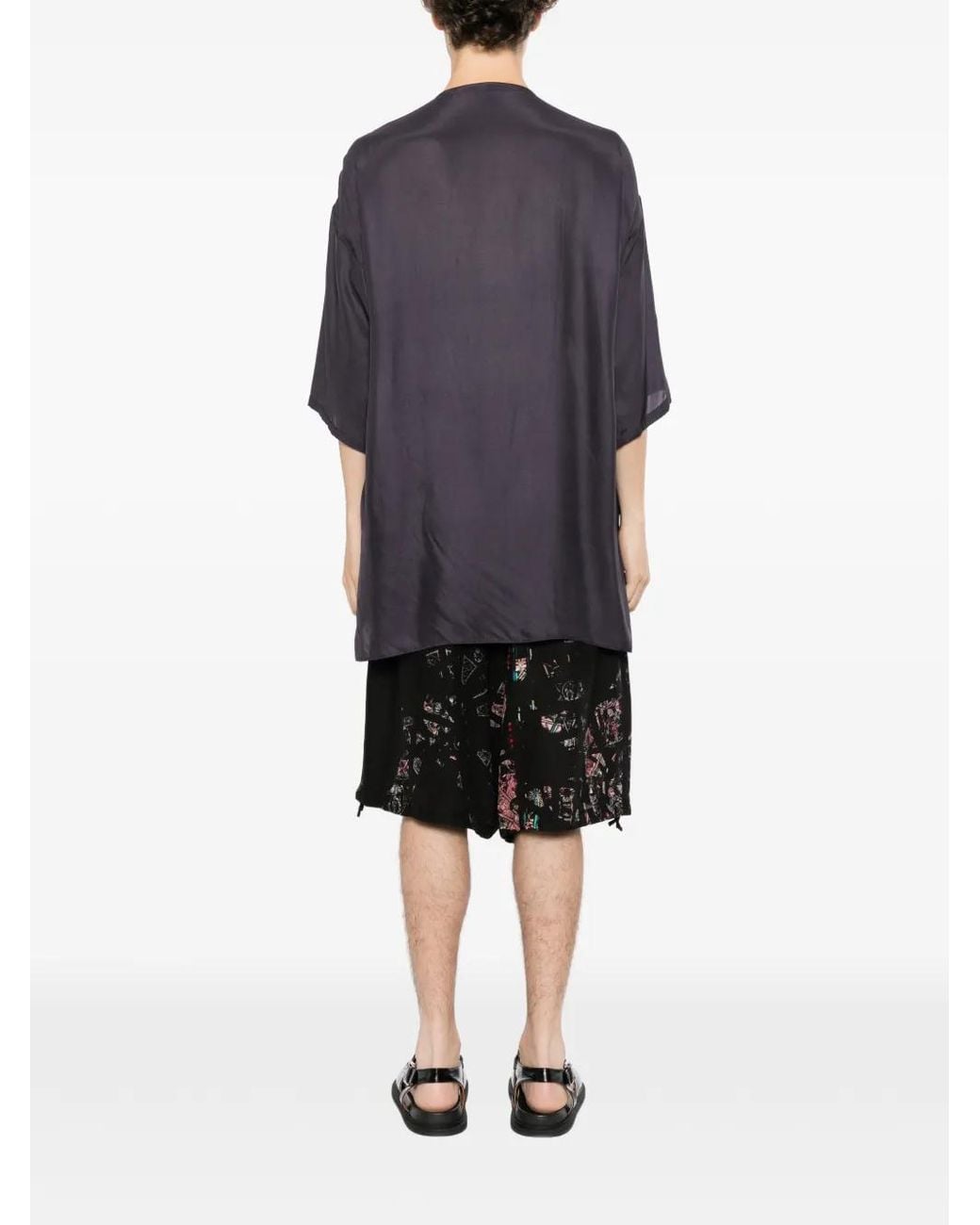 Yohji Yamamoto Blue Gusseted Short-Sleeve Shirt for men