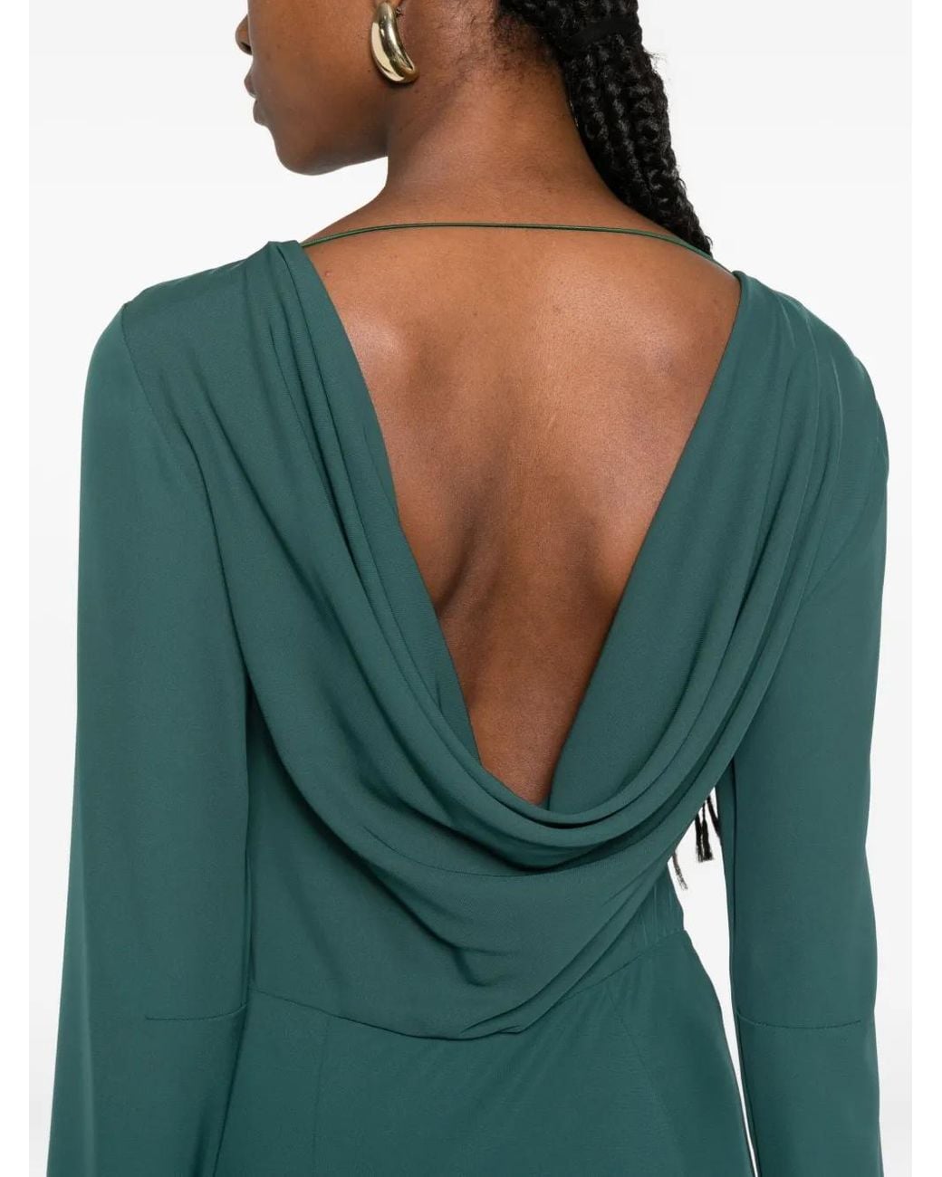 patrizia pepe green dress Long Sleeve Midi in قفاطين
