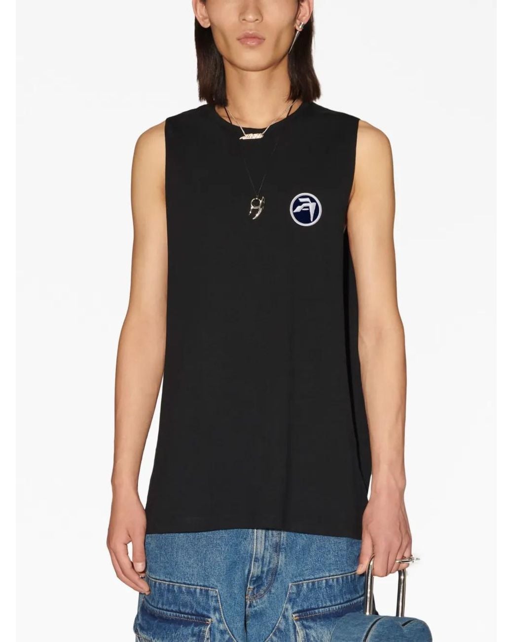 Ambush Black Logo-Patch Vest for men