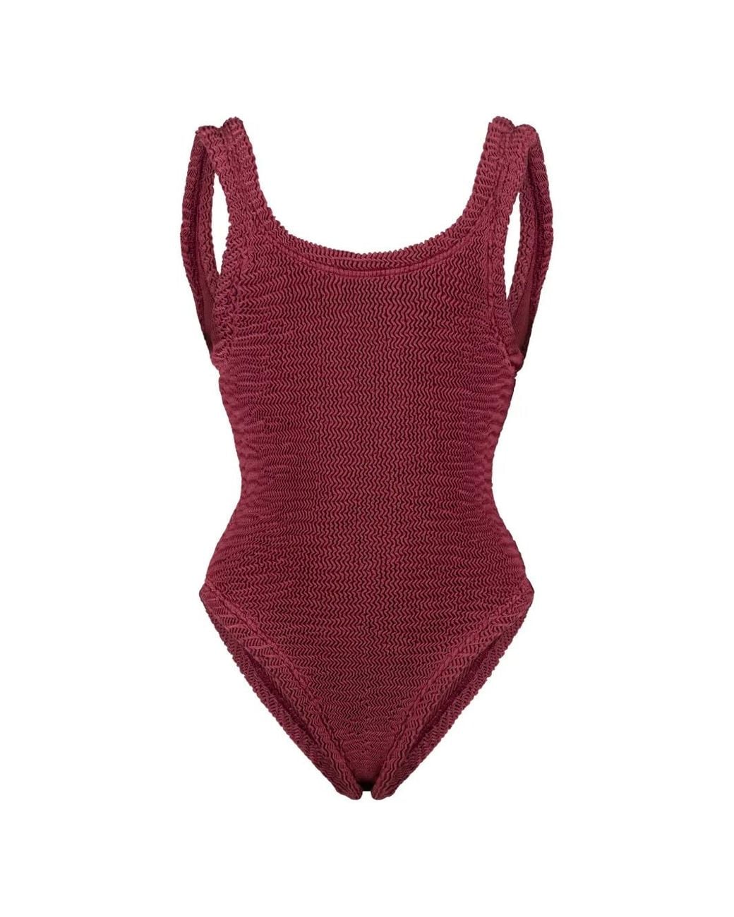 Paramidonna Red Hailey Crinkle-Effect Swimsuit