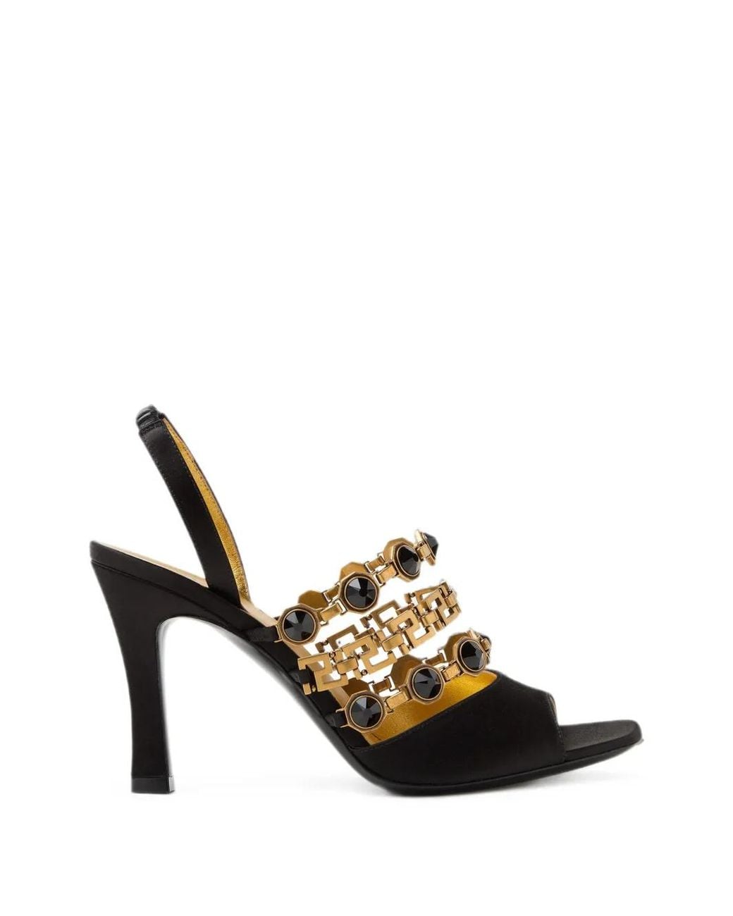 Versace White Gemma Satin Sandals 90 Mm