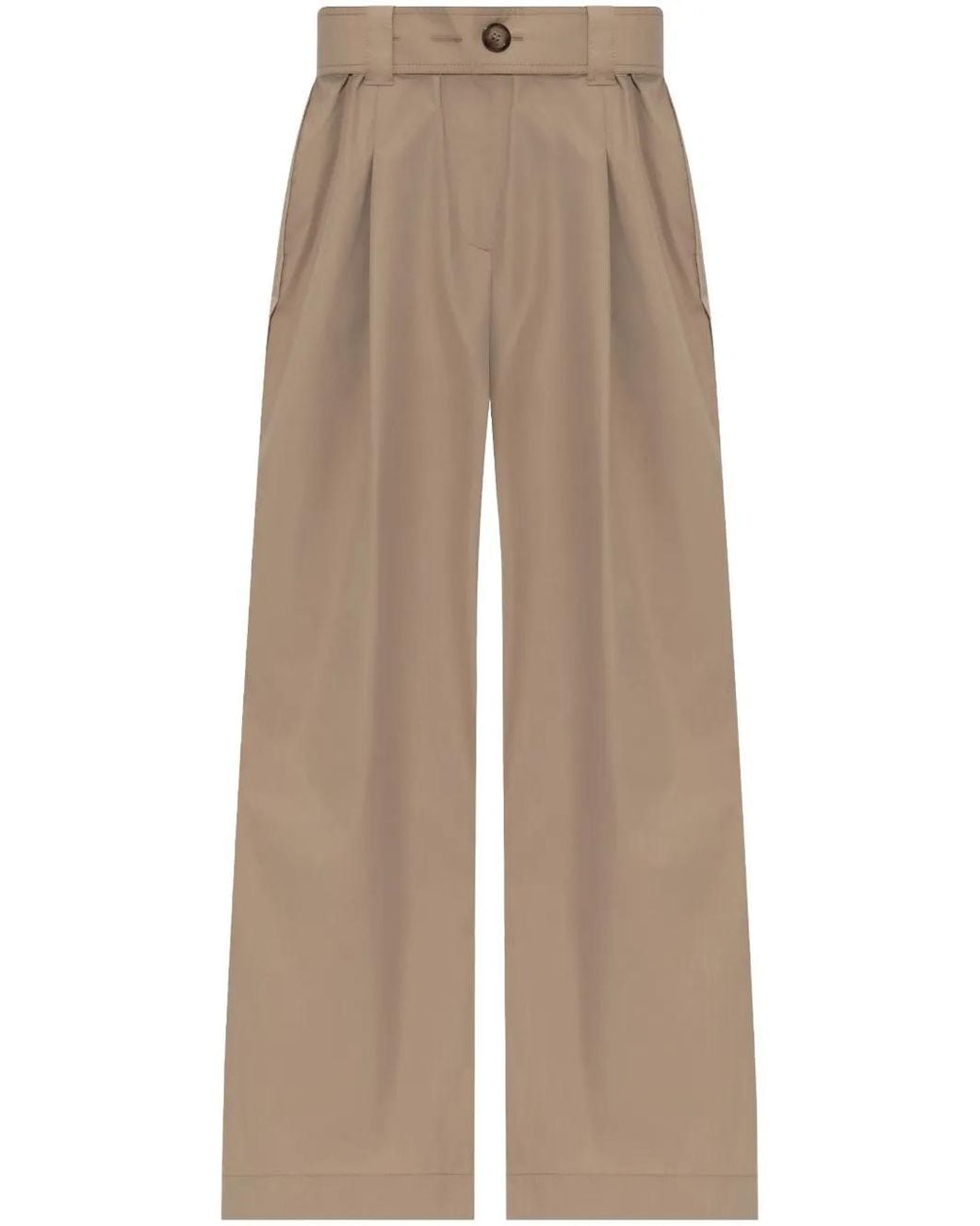 Moncler Natural Buttoned Palazzo Pants