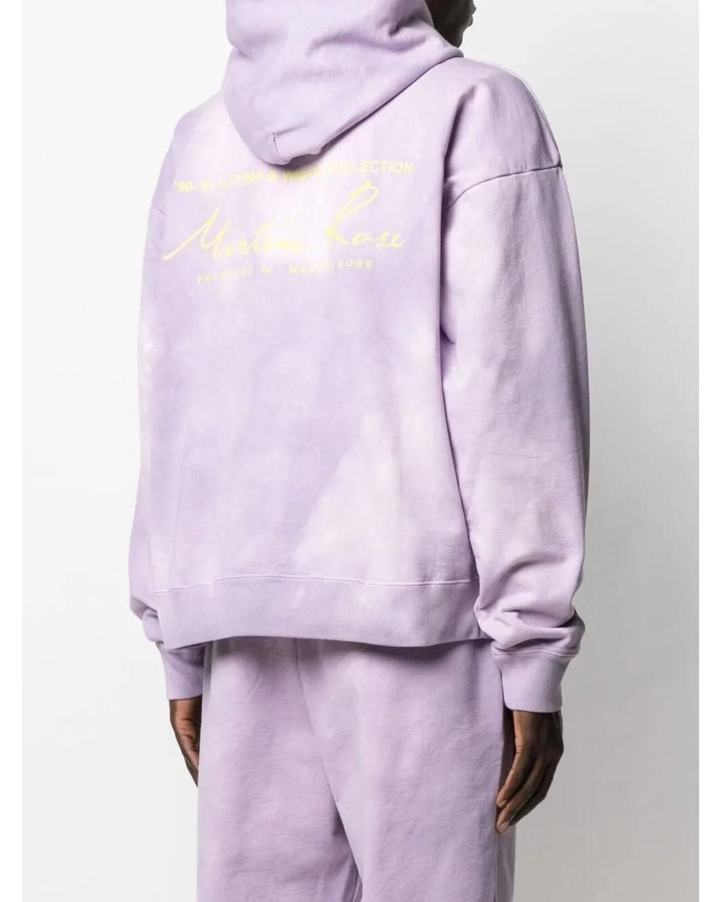 Martine Rose Purple Tie Dye-Print Cotton Hoodie for men