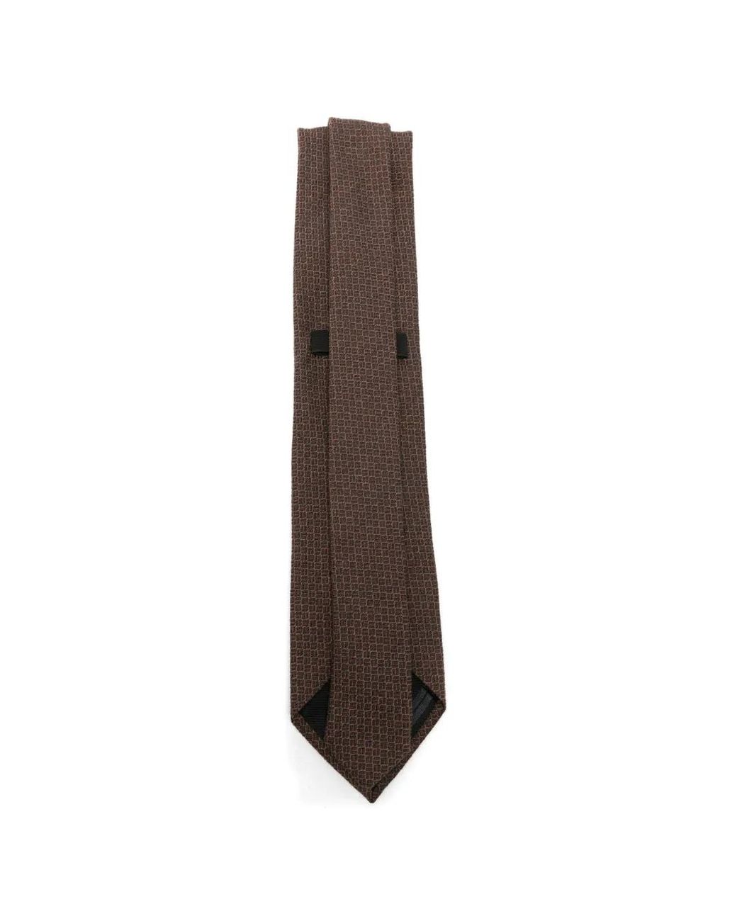 Zegna Brown Micro-Pattern Tie for men
