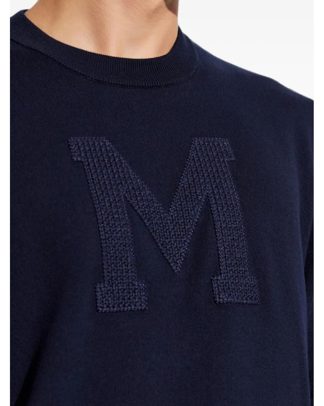 Moncler Blue Logo-Patch Sweatshirt for men