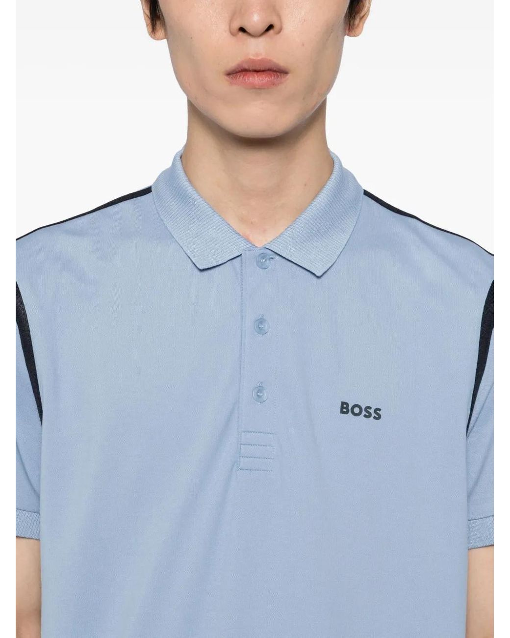Polo Paddy Boss de hombre de color Blue