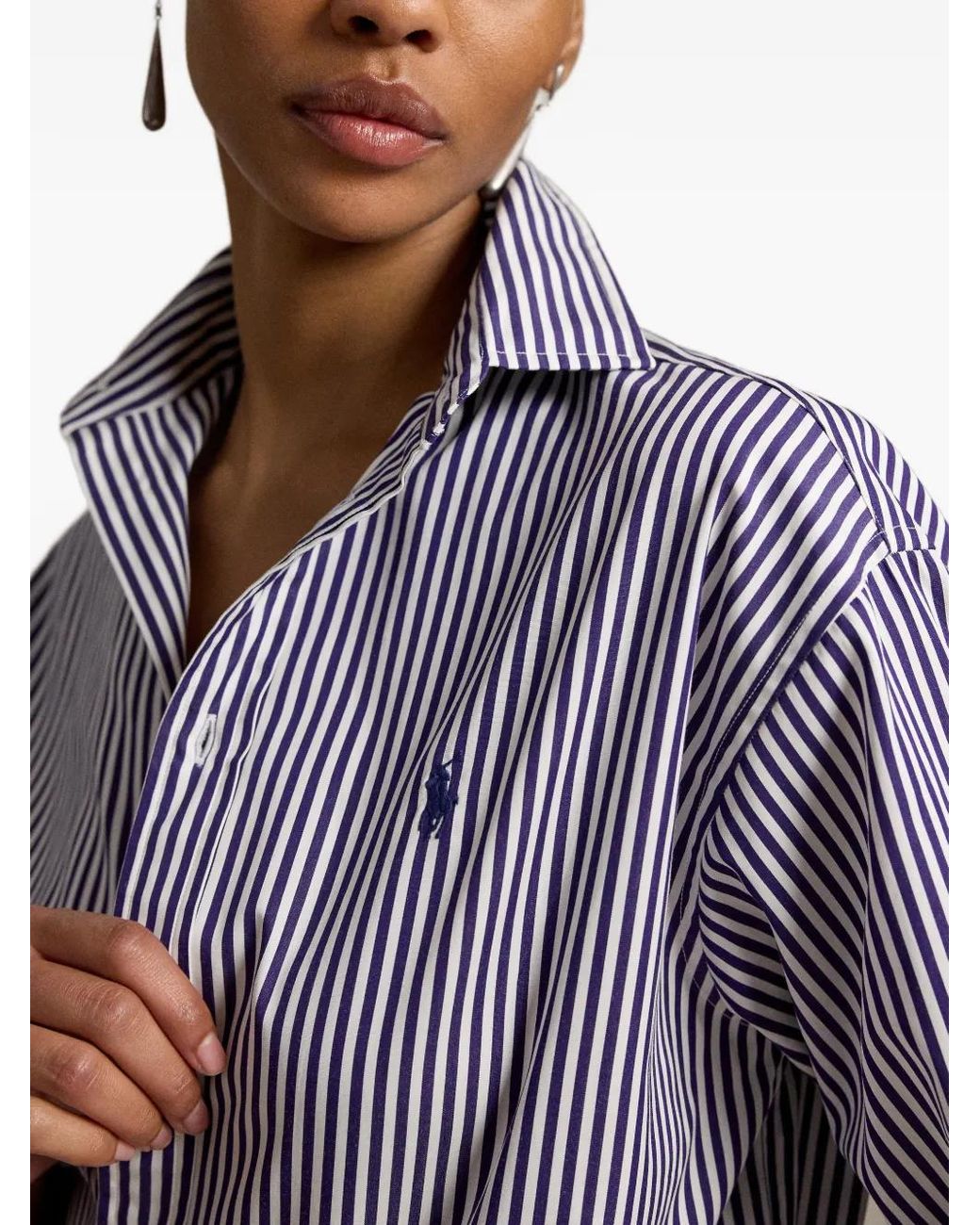 Polo Ralph Lauren Purple Striped Cotton Shirt