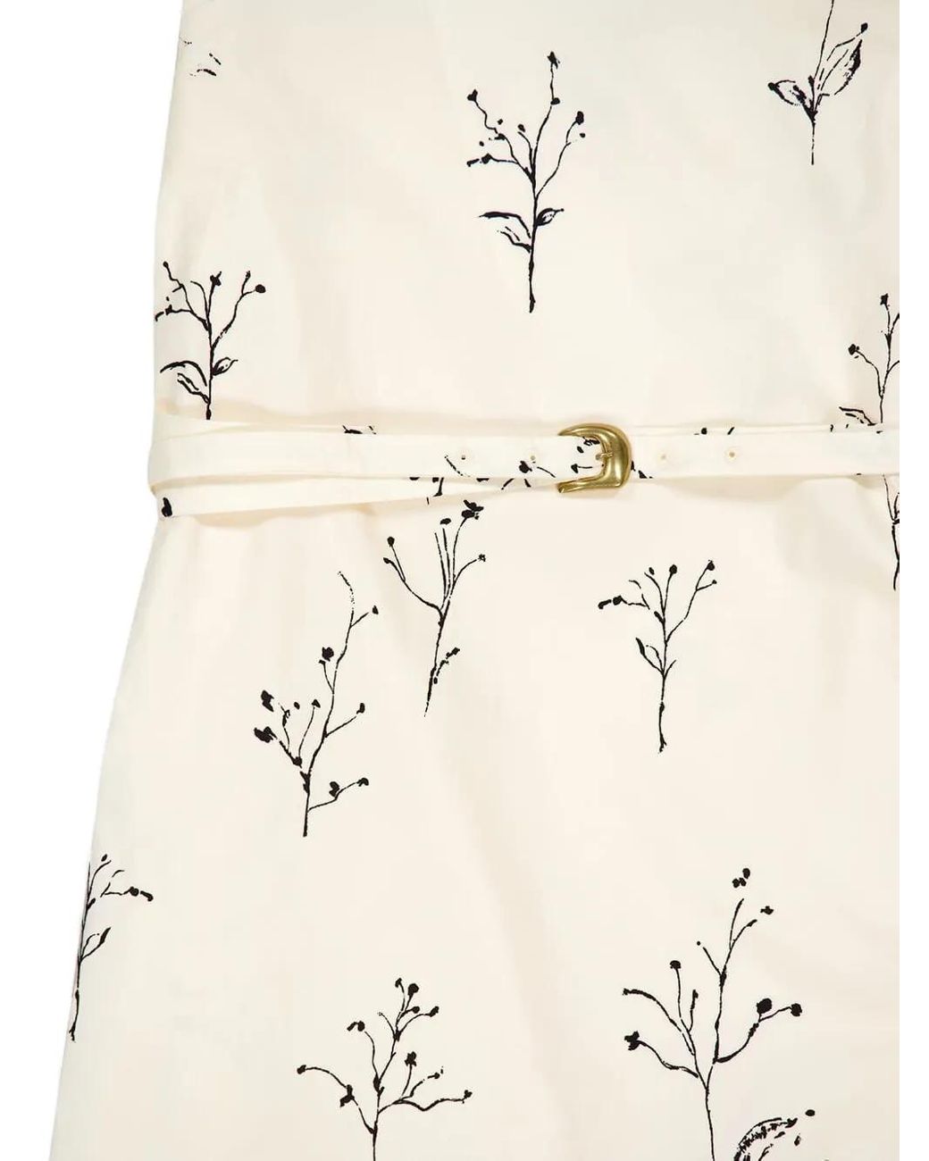 Altuzarra White Floral-Print Puff-Sleeve Midi Dress