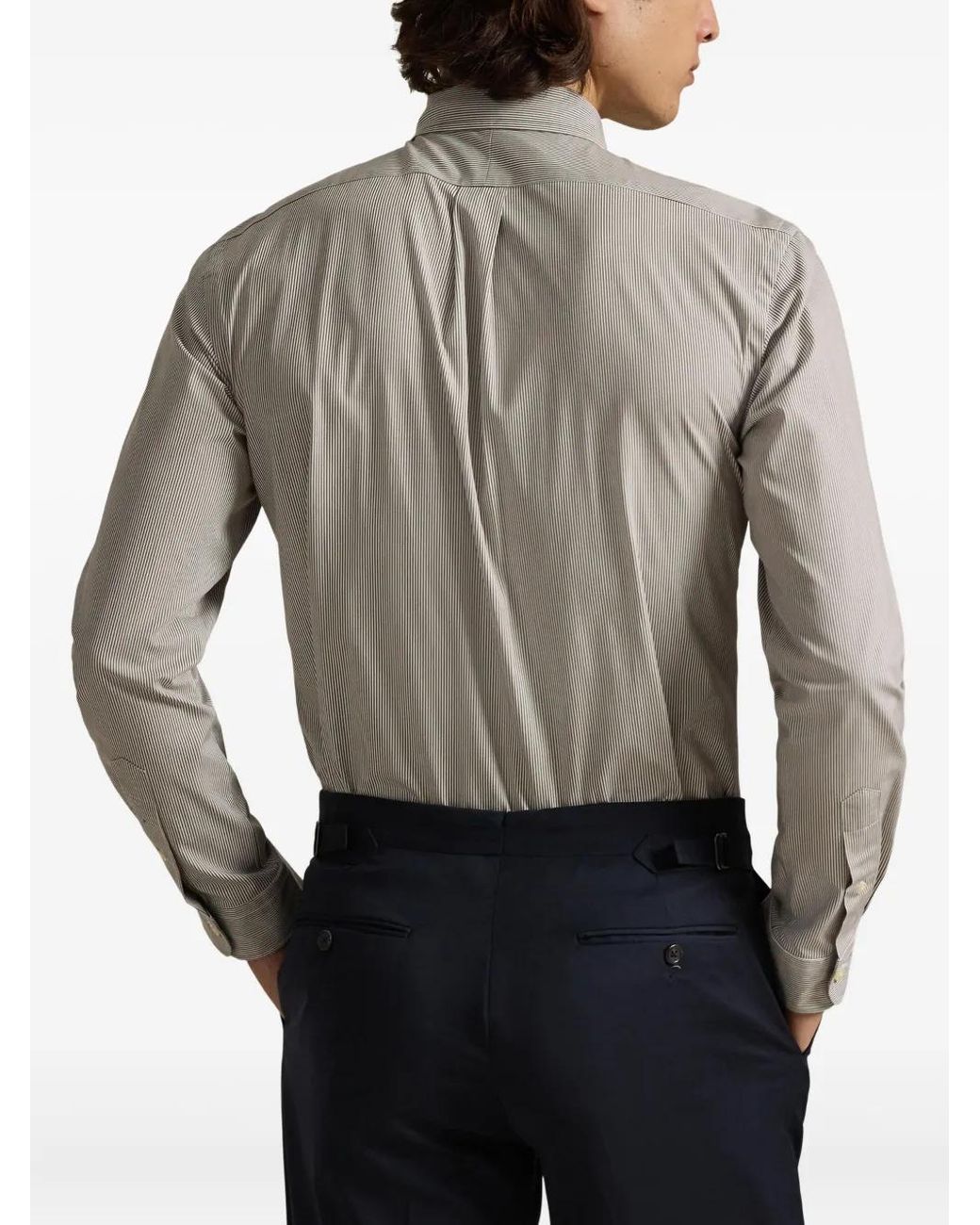 Polo Ralph Lauren Long-Sleeve Striped Shirt in White for Men | Lyst UK