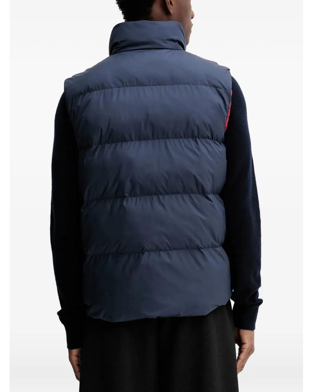 Bally Blue Buttoned Quilted Reversible Gilet for men