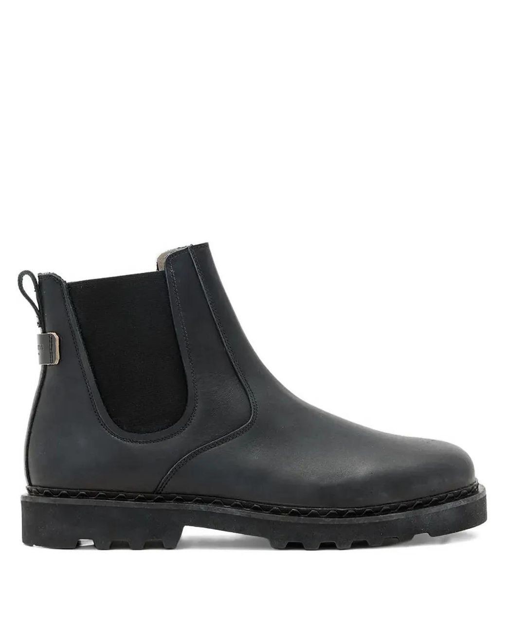 AllSaints Black Leather Skiff Chelsea Boots for men