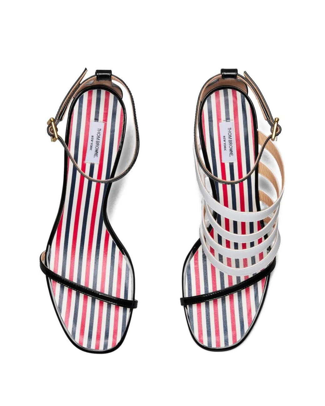Thom Browne Black Soft Patent 4-Bar High Heel Sandals