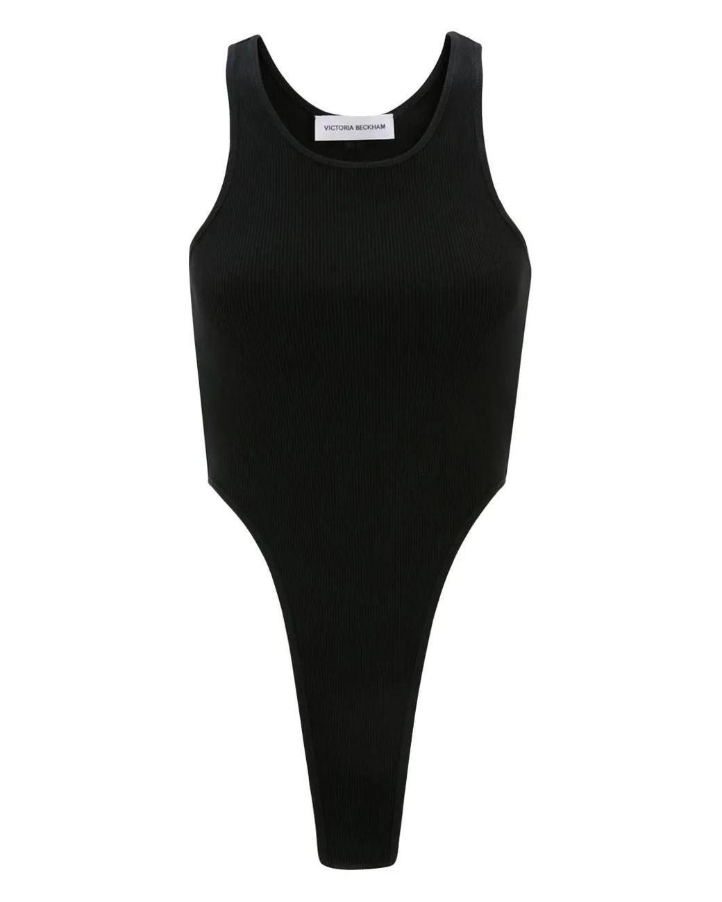 Victoria Beckham Blue Ribbed Bodysuit