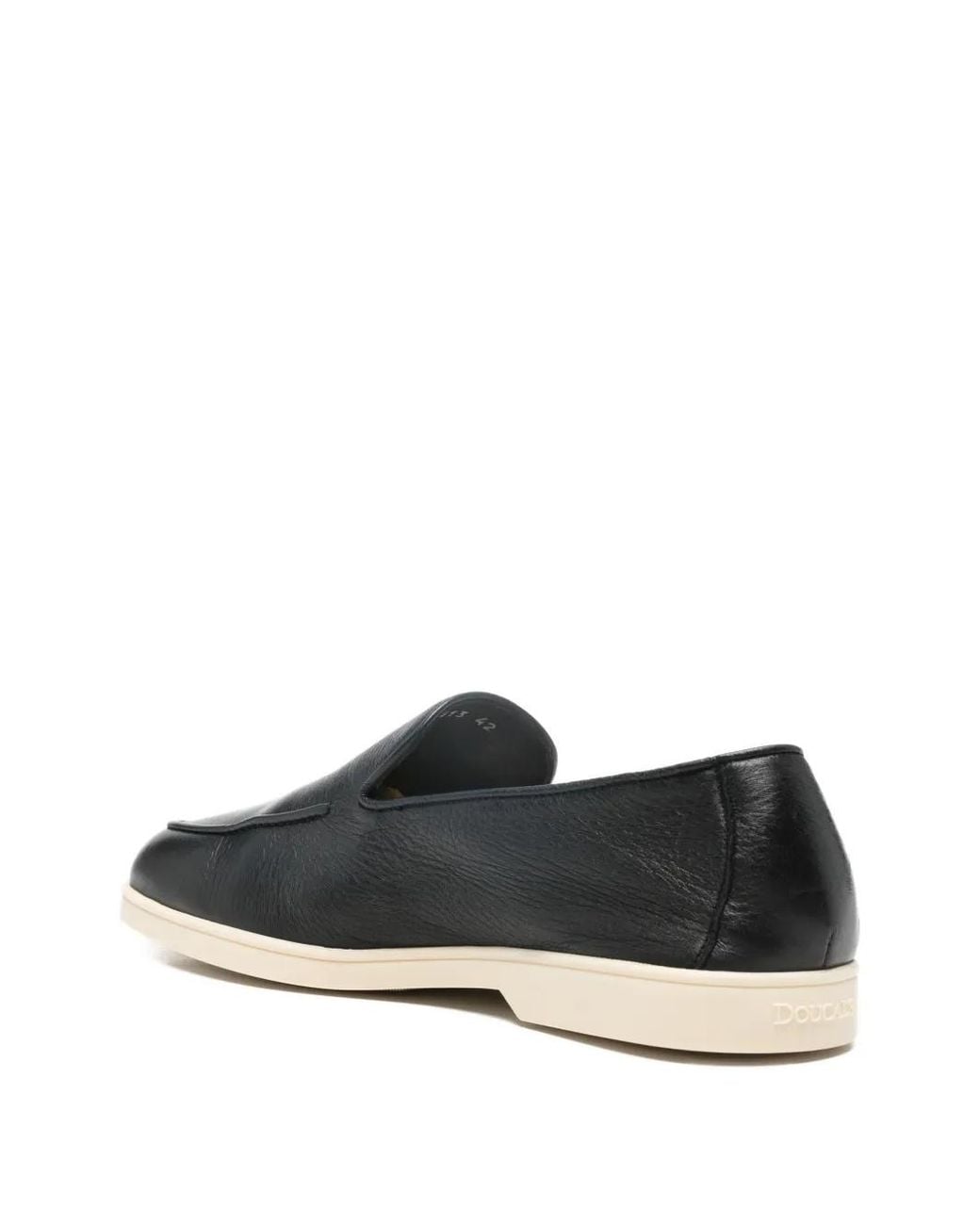 Doucal's Gray Leather Loafers for men