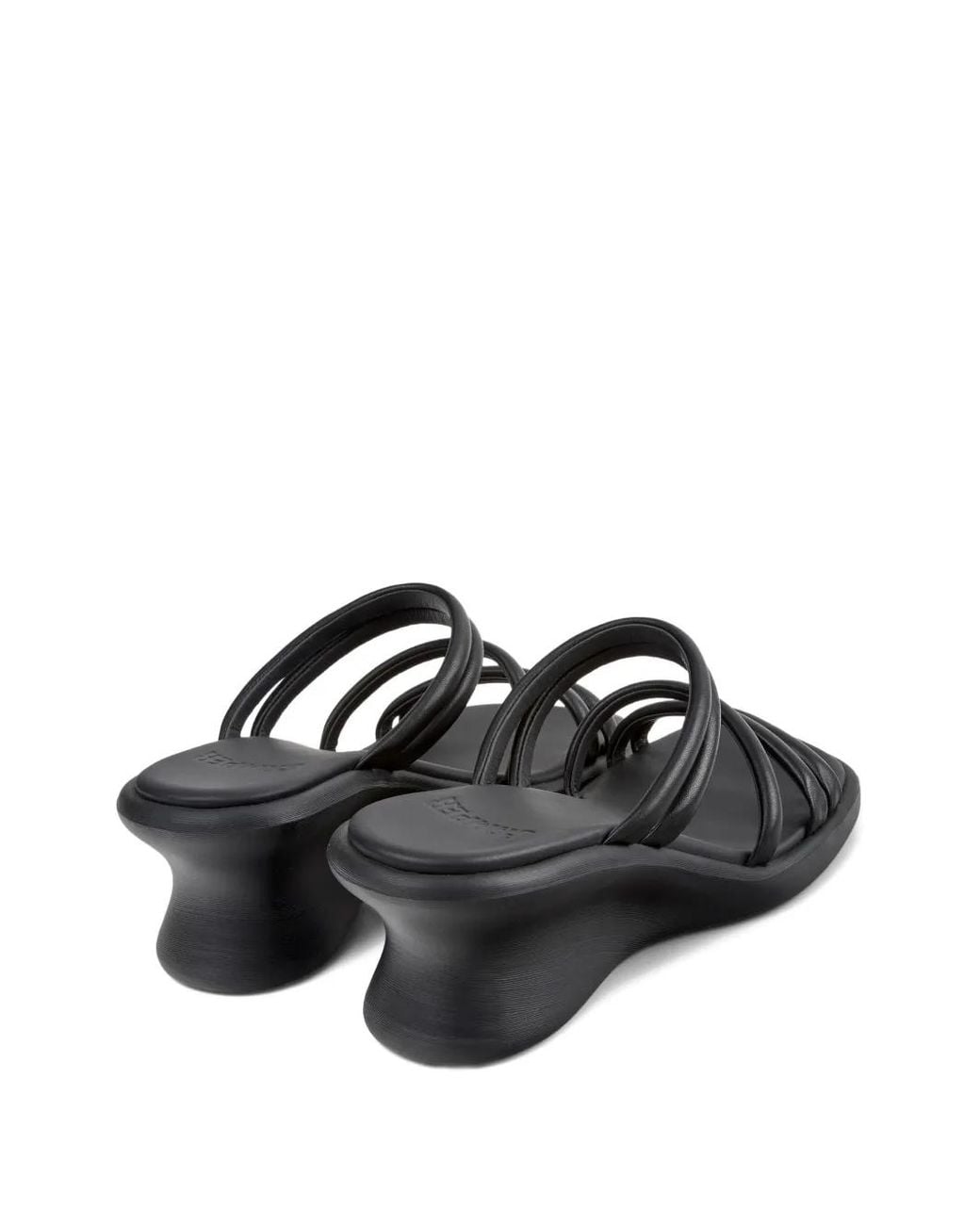 Camper Black Strap-Detail Wedge Sandals