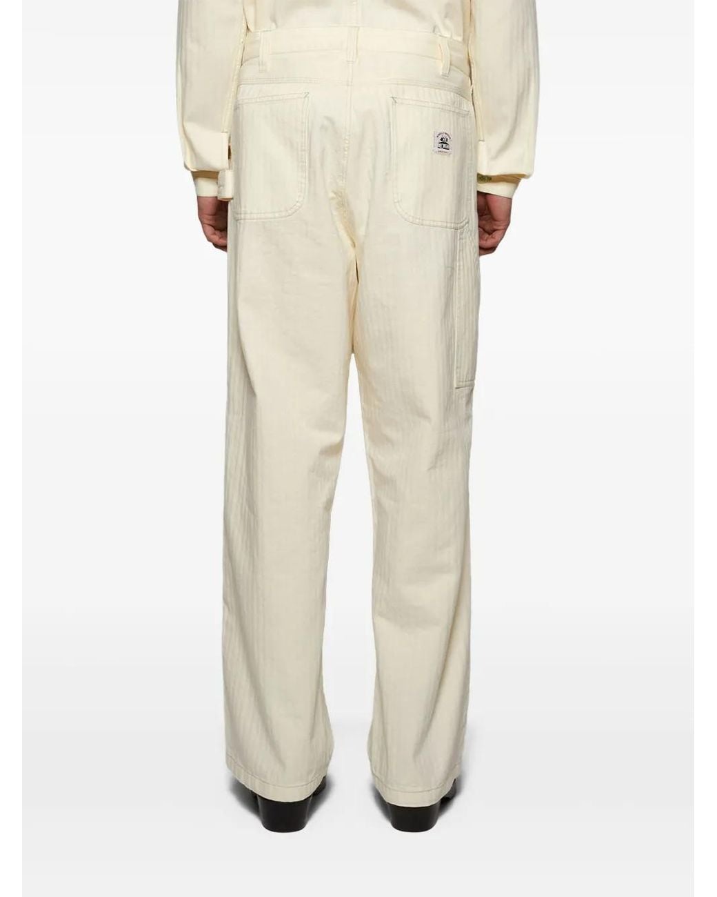 Bode Natural Logo-Patch Trousers for men