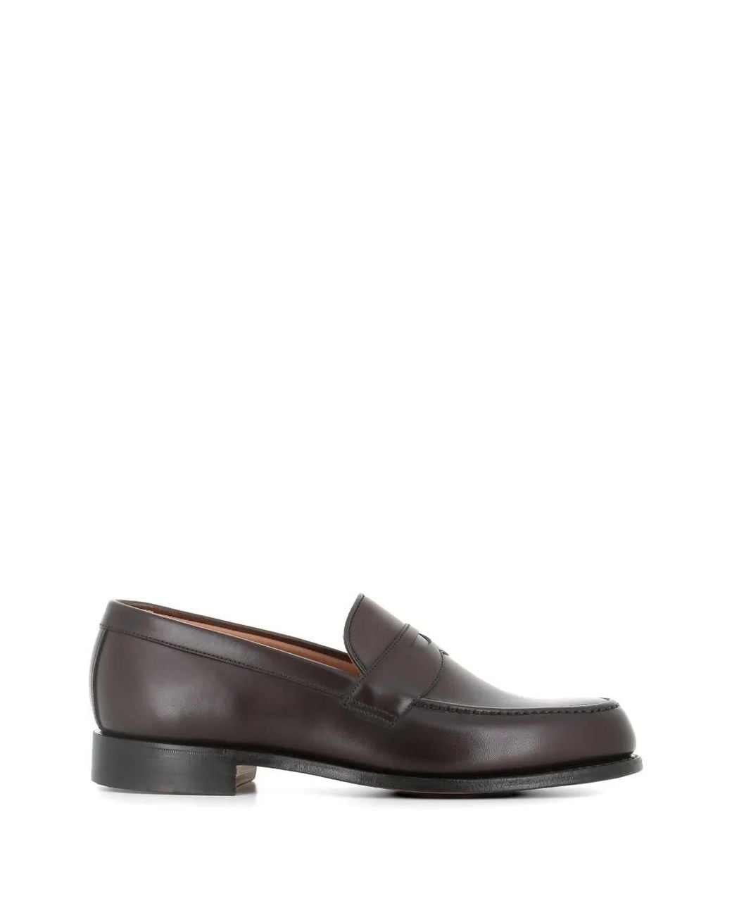 Cheaney Gray Penny Leather Loafers for men