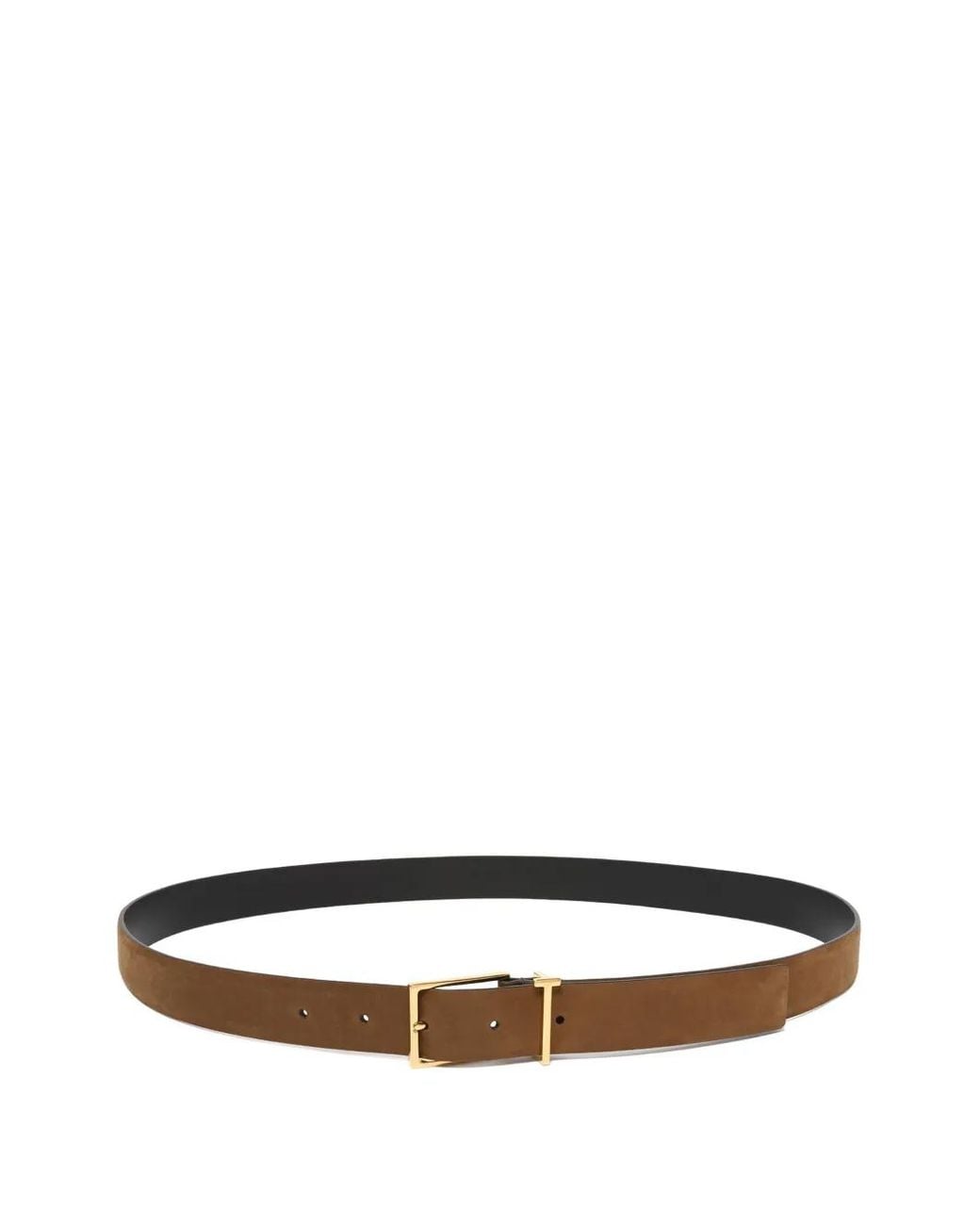 Tom Ford White T-Loop Buckle Belt for men