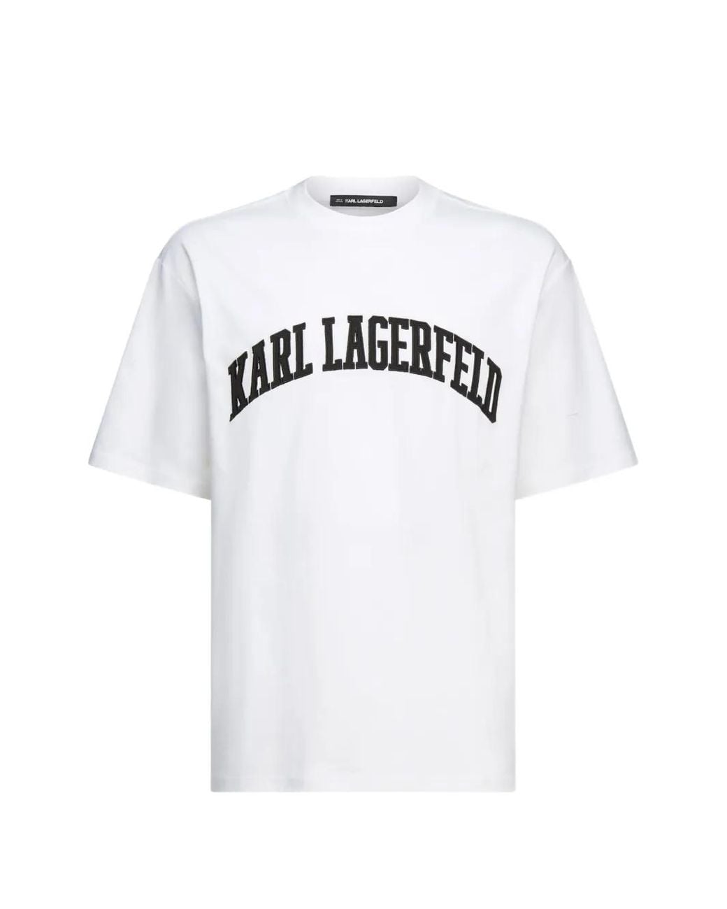 Karl Lagerfeld White Logo-Detail Relaxed-Fit T-Shirt for men