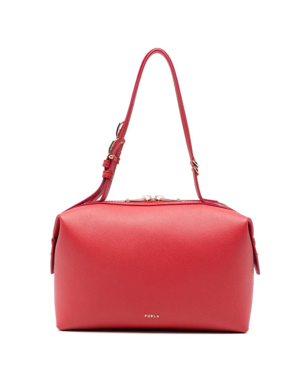 Furla Red Medium Boston Shoulder Bag