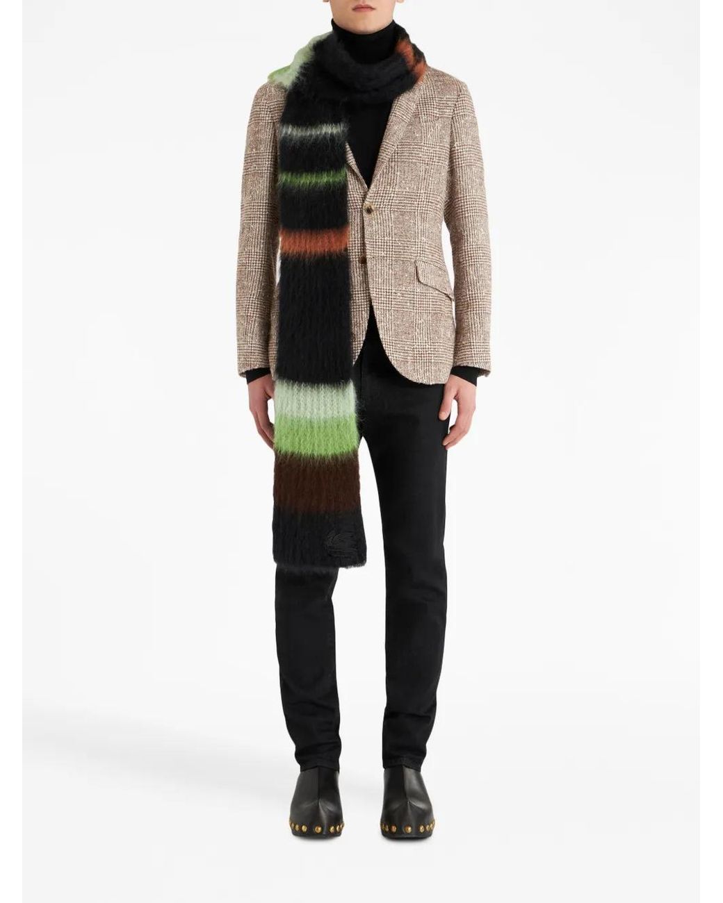 Etro Brown Plaid-Check Pattern Blazer for men