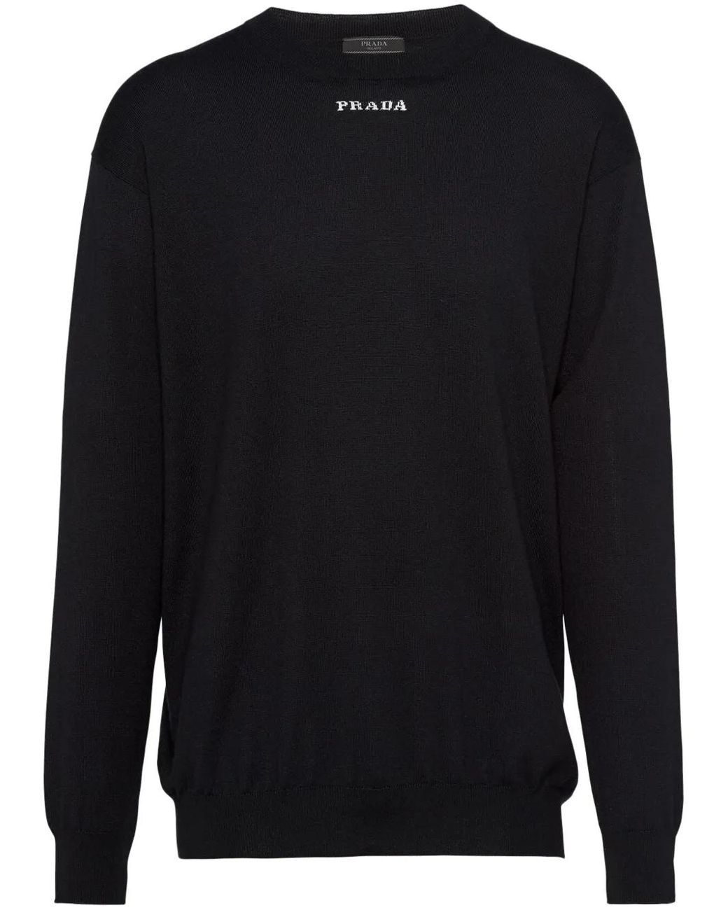 Prada Blue Sweater Crew Neck Superfine Cashmere for men