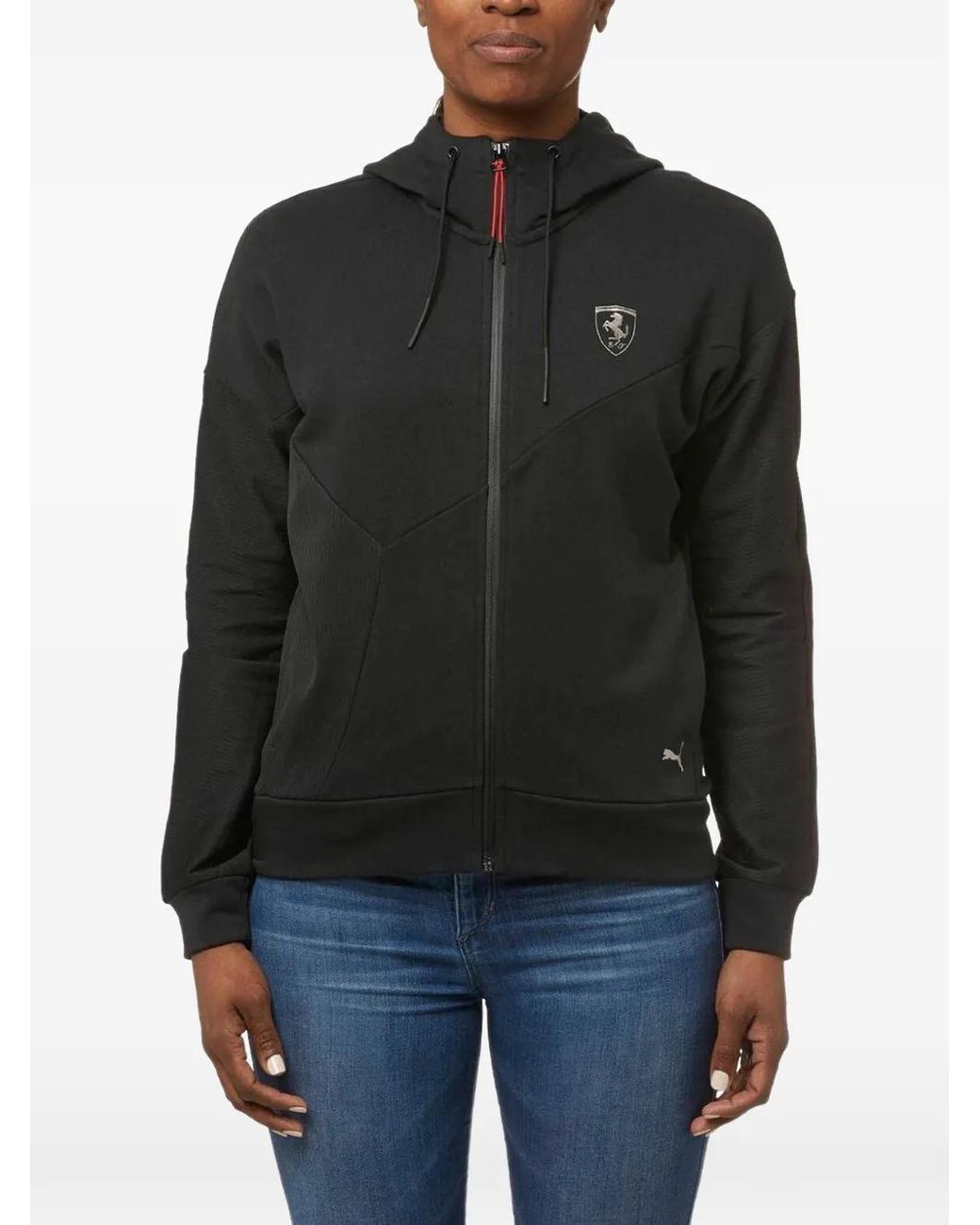 PUMA Black X Ferrari Jersey Zip-Up Hoodie
