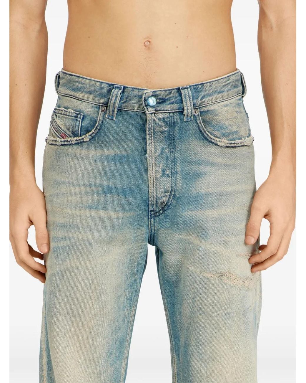 DIESEL Blue Straight Jeans for men
