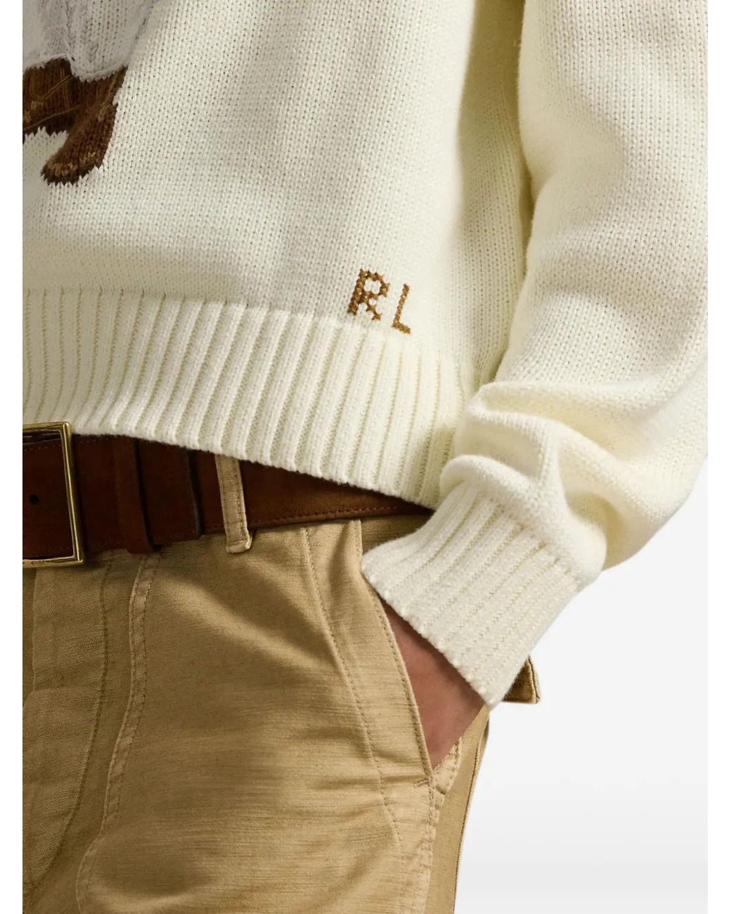 Polo Ralph Lauren White Polo Bear Sweater