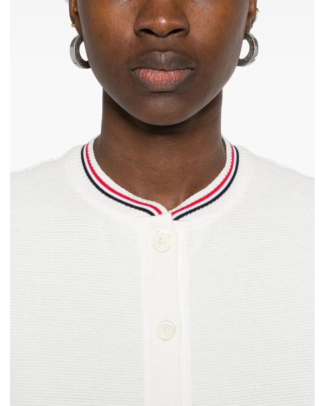 Thom Browne Vest Met Korte Mouwen En Rwb-Streep in het White