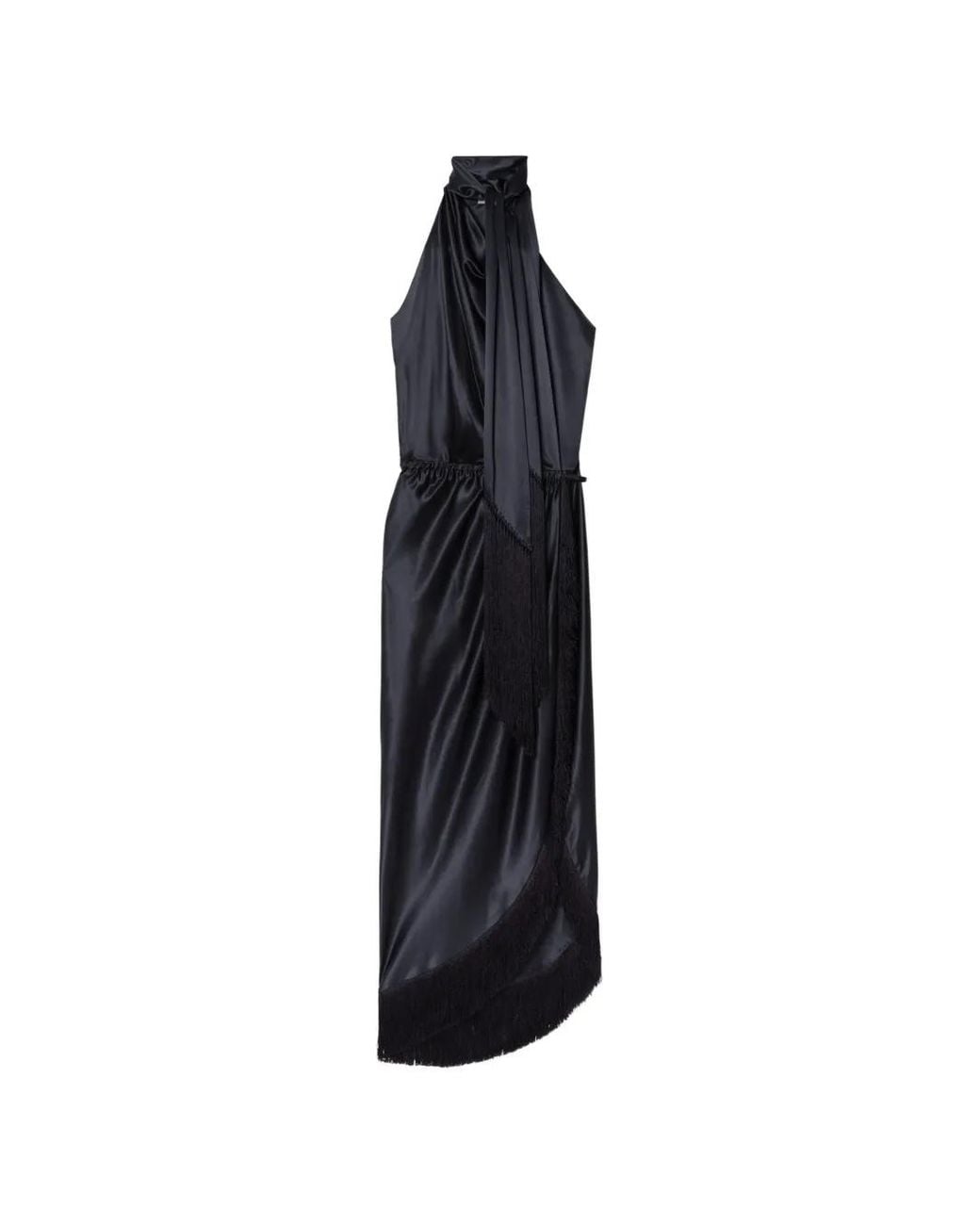 Burberry Blue Fringed Silk Scarf Dress