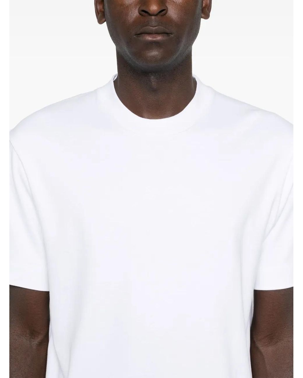 Sunspel White Ribbed Cotton Crew T-Shirt for men