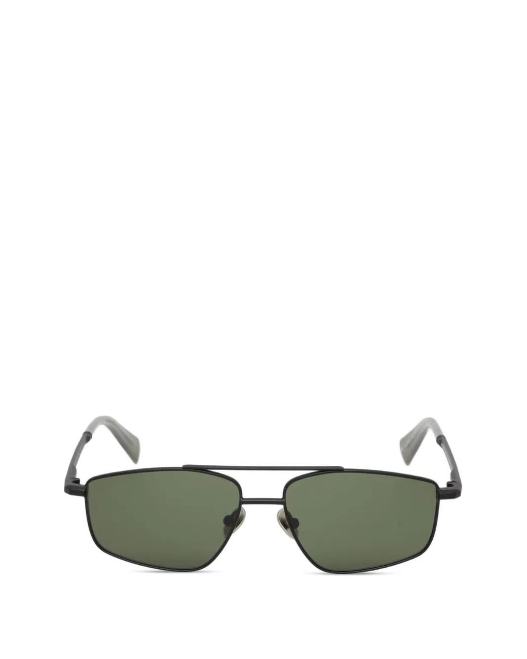 AllSaints Green Geometric-Frame Double-Bridge Sunglasses