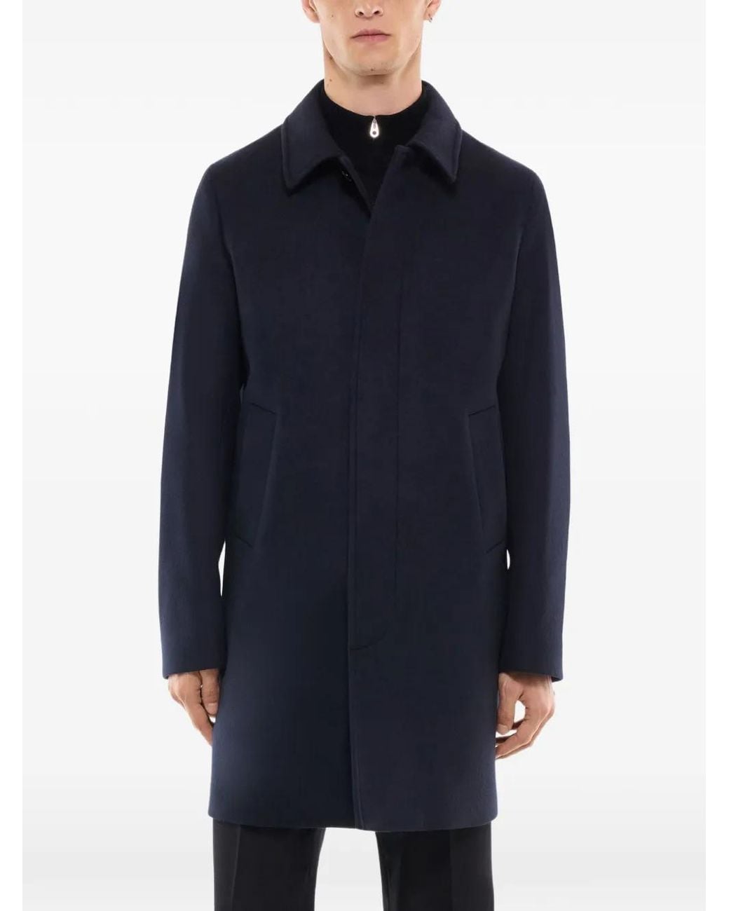 Fursac Blue Manteau À Boutonnière Dissimulée for men