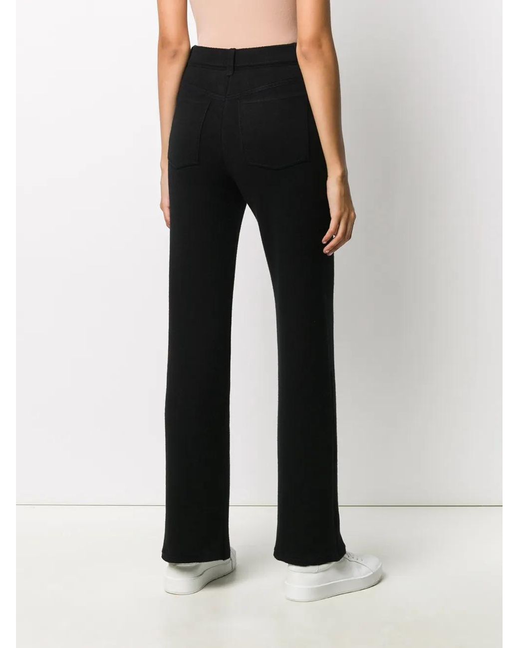 Barrie Black Wide-Leg Knitted Trousers